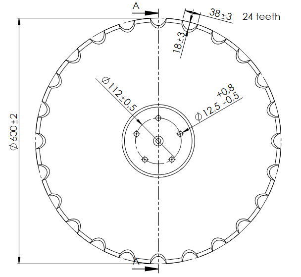 Obrázek k výrobku 61029 - Disk ozubený vydutý Ø 600/6mm vhodný pro KVERNELAND