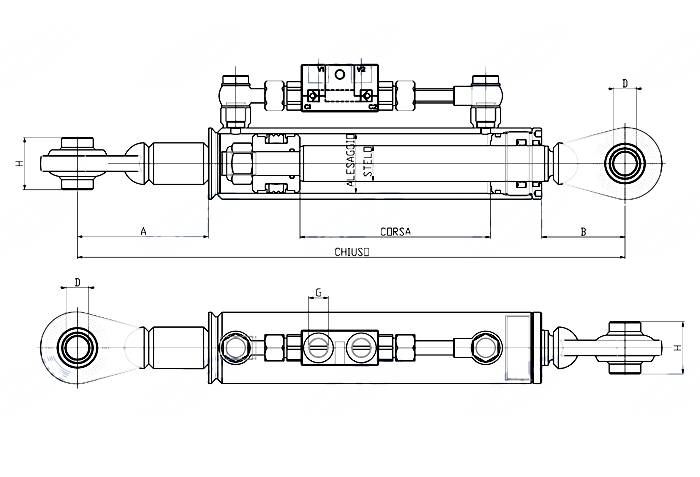 Obrázek k výrobku 60796 - Hydraulický třetí bod 617-897 mm, OKO/OKO
