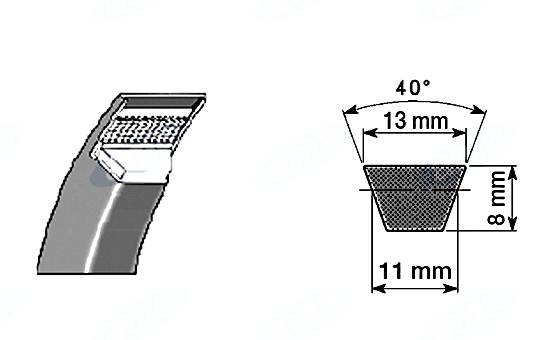 Obrázek k výrobku 32249 - klínový řemen A24, 13x610 Li - 13x646 Lp