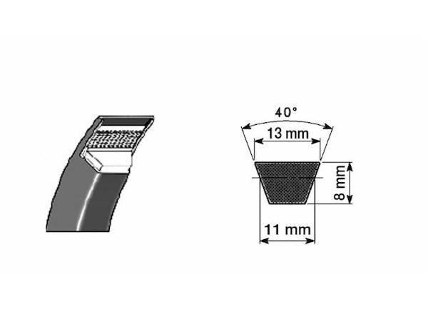 Obrázek k výrobku 32266 - klínový řemen A44, 13x1120 Li, 13x1153 Lp