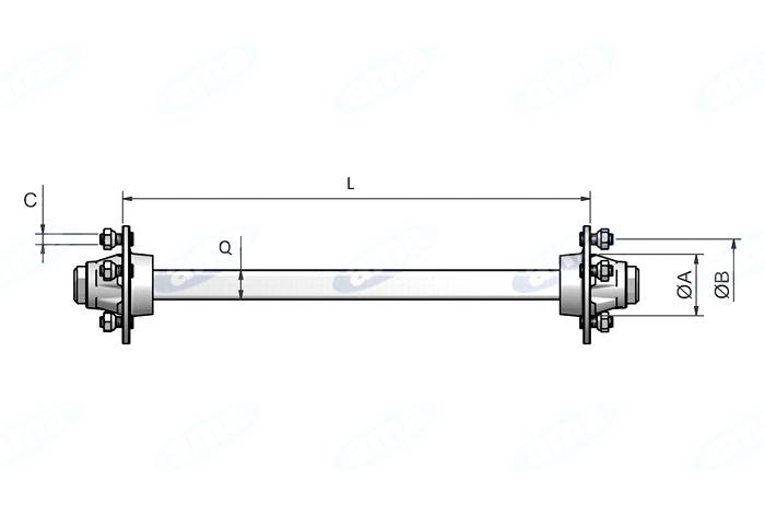 Obrázek k výrobku 55393 - náprava nebržděná 1500 kg