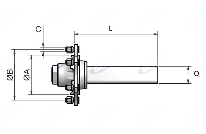 Obrázek k výrobku 60598 - Náprava nebržděná 800 kg