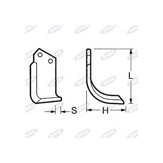 Obrázek k výrobku 43637 - NŮŽ ROTAVÁTORU 106 x 205 x 30 MM LEVÝ
