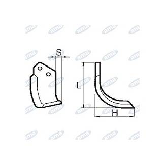 Obrázek k výrobku 43119 - NŮŽ ROTAVÁTORU 110 x 160 x 16 MM LEVÝ