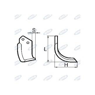 Obrázek k výrobku 43119 - NŮŽ ROTAVÁTORU 110 x 160 x 16 MM LEVÝ