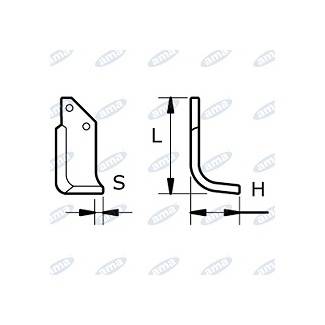 Obrázek k výrobku 43603 - NŮŽ ROTAVÁTORU 110 x 190 x 10 MM PRAVÝ