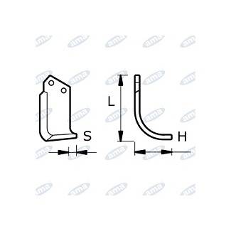 Obrázek k výrobku 43137 - NŮŽ ROTAVÁTORU 113 x 205 x 22 MM LEVÝ