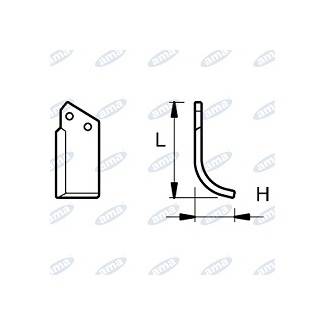 Obrázek k výrobku 43133 - NŮŽ ROTAVÁTORU 116 x 215 x 10 MM LEVÝ