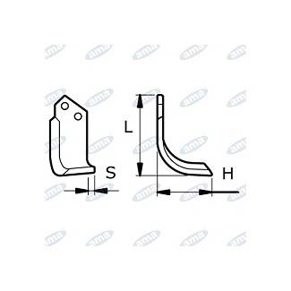 Obrázek k výrobku 43652 - NŮŽ ROTAVÁTORU 134 x 185 x 30 MM LEVÝ