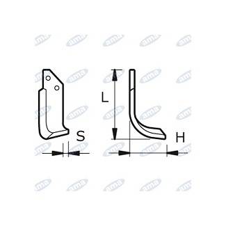 Obrázek k výrobku 42850 - NŮŽ ROTAVÁTORU 152 x 72 x 23 MM LEVÝ