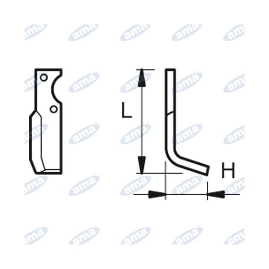 Obrázek k výrobku 60459 - NŮŽ ROTAVÁTORU 195 x 70 MM LEVÝ