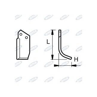 Obrázek k výrobku 43093 - NŮŽ ROTAVÁTORU 40 x 120 MM LEVÝ