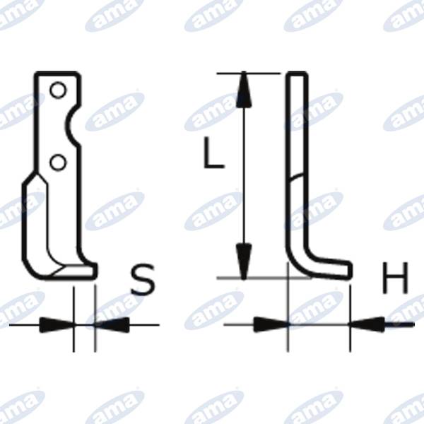 Obrázek k výrobku 60391 - NŮŽ ROTAVÁTORU 50 x 175 x 21 MM LEVÝ