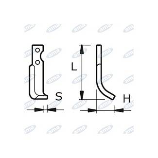 Obrázek k výrobku 42842 - NŮŽ ROTAVÁTORU 74 x 173 x 25 MM LEVÝ