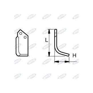 Obrázek k výrobku 43566 - NŮŽ ROTAVÁTORU 88 x 170 MM LEVÝ