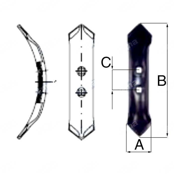 Obrázek k výrobku 61450 - otočná radlička, šířka 50 mm, materiál 6 mm, 2 díry