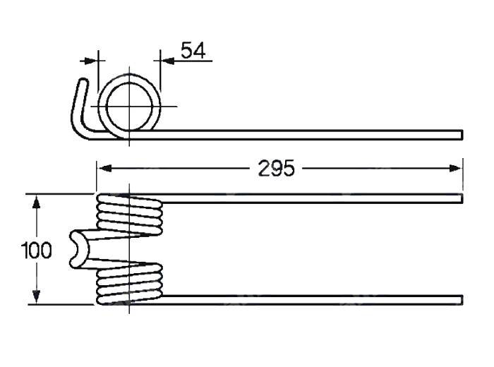 Obrázek k výrobku 57603 - Pružina shrnovače, obraceče 54x100x295