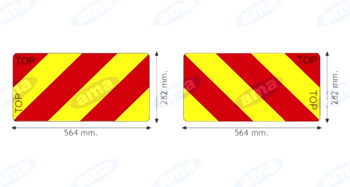 Obrázek k výrobku 12902 - Sada 2 odrazových panelů pro zemědělskou techniku 564x282x2 mm