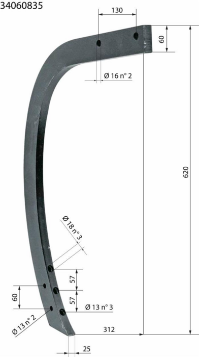 Obrázek k výrobku 52649 - Slupice vhodná pro Horsch, 720mm