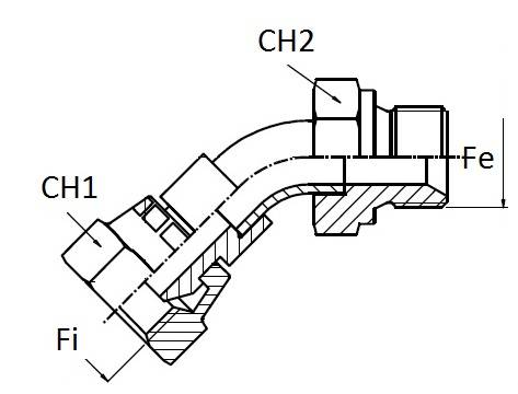 Specifikace - BSP REDUKCE 45° samec/samice 1/2" / 1/2"