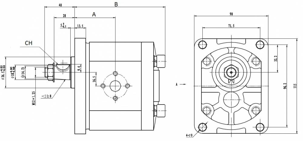 Specifikace - čerpadla GR 2(provedení ECO), 20 ccm pravotočivé
