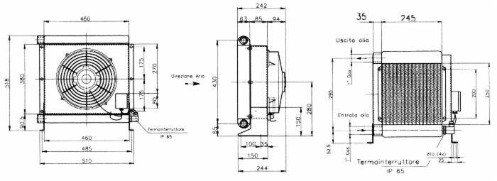 Specifikace - chladič hydrauliky 24V, 30-210 l-hliník