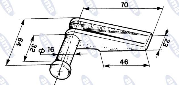 Specifikace - Hák zavírání pravý 16 mm