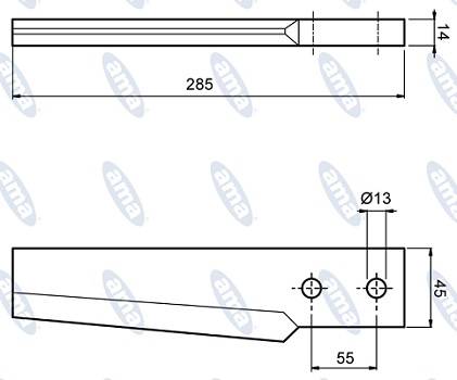 Specifikace - Hřeb Breviglieri 285x45x13 mm