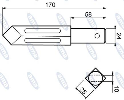 Specifikace - Hřeb rotační brány 170x24x10 mm