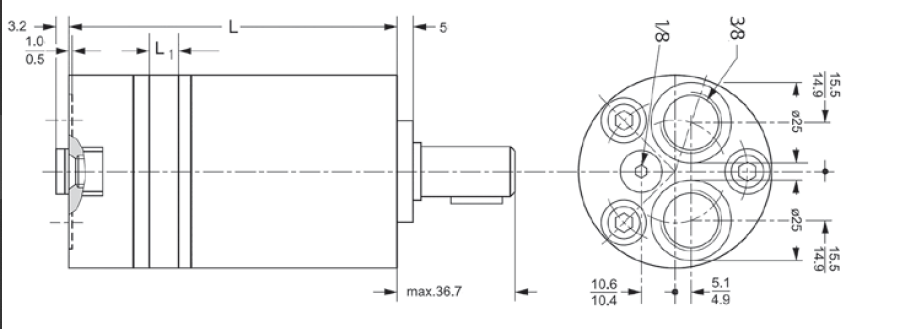 Specifikace - Hydraulický motor Danfoss OMM 12,5