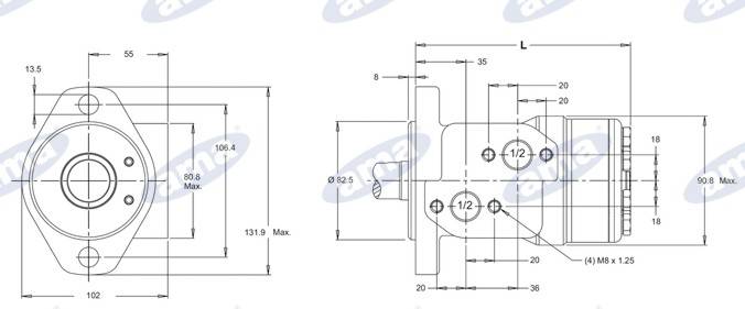 Specifikace - Hydraulický motor Danfoss WP50