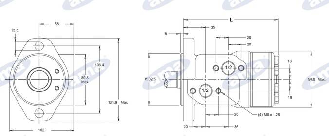 Specifikace - Hydraulický motor Danfoss WP80