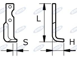 Specifikace - Nůž rotavátoru 50 x 175 x 21 mm levý AGRIA