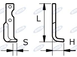 Specifikace - Nůž rotavátoru 50 x 195 x 21 mm pravý AGRIA