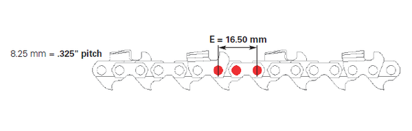 Specifikace - Pilový řetěz AMA .325"; 1,3 mm, 72Z, SCH