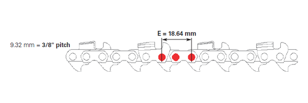Specifikace - Pilový řetěz na cívce 3/8" LP; 1,1 mm; .043"