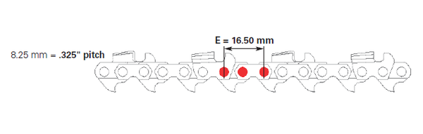 Specifikace - Pilový řetěz na cívce .325" SCH; 1,3 mm; .050"