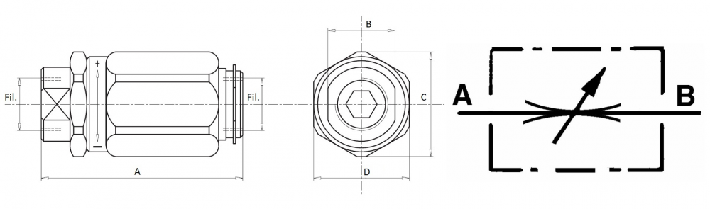 Specifikace - škrtící ventil 1/2"