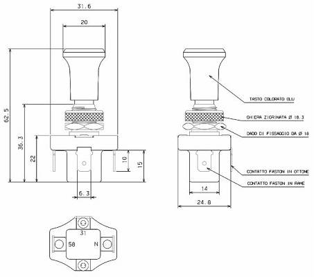 Specifikace - Tahový přepínač červený