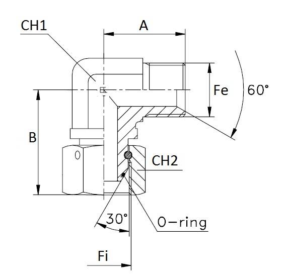 Specifikace - Závitová redukce 90° samec/samice otočná matice 1/2"