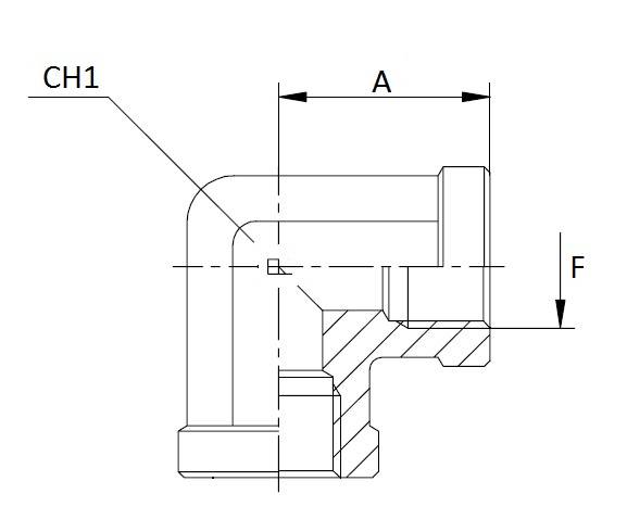 Specifikace - Závitová redukce "L" samice/samice 1/4"