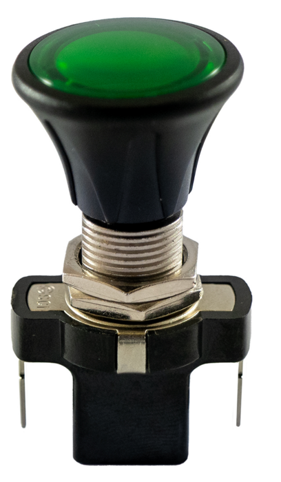 Obrázek k výrobku 63097 - Tahový vypínač se zelenou kontrolkou, LED ovětlení