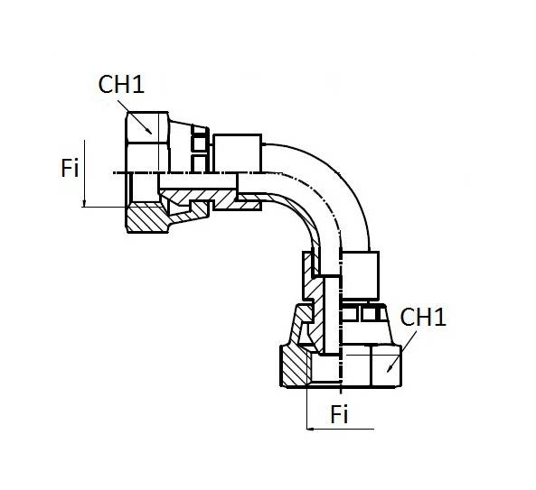 Obrázek k výrobku 58974 - Závitová redukce BSP 90° samice/samice 3/8"