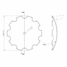 Obrázek k výrobku 61123 - Disk ozubený vydutý Ø 510/4mm