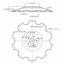 Obrázek k výrobku 61017 - Disk ozubený vydutý Ø 510/6mm AGROMET