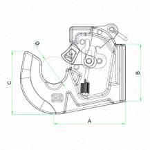 Obrázek k výrobku 60930 - Hák spodní návarový, kat. 1, koule průměr 44mm