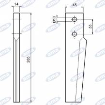 Obrázek k výrobku 60466 - Hřeb Breviglieri 285x45x13 mm