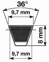 Obrázek k výrobku 26299 - klínový řemen 3VX440, 9,7x1104 Lp, 9,7x1117 Le