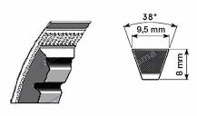 Obrázek k výrobku 28256 - klínový řemen AVX10-1455, 9,5x1455 Le