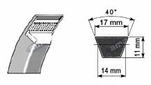 Obrázek k výrobku 9238 - klínový řemen B55, 17x1400 Li, 17x1443 Lp